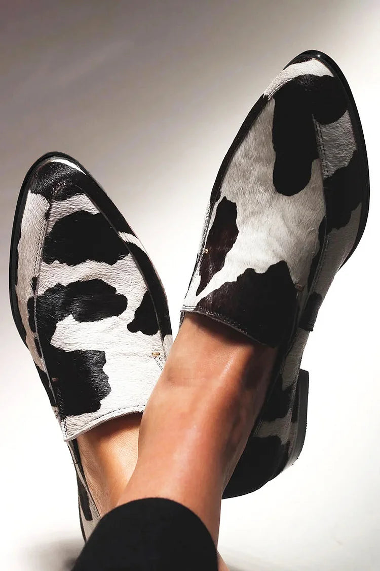 Moocha | Trendy Cow Print Slip-Ons