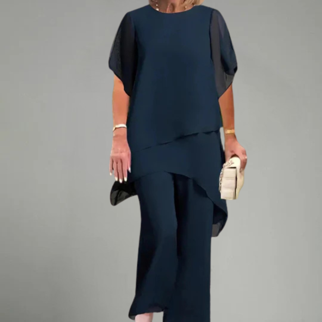 Herlene | Chic Asymmetrical Top and Pants Set