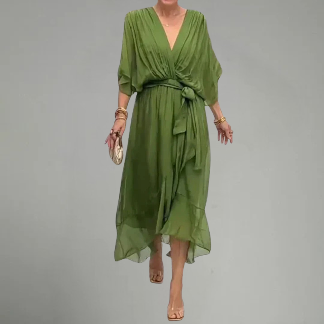 Monica – V-Neck Chiffon Dress