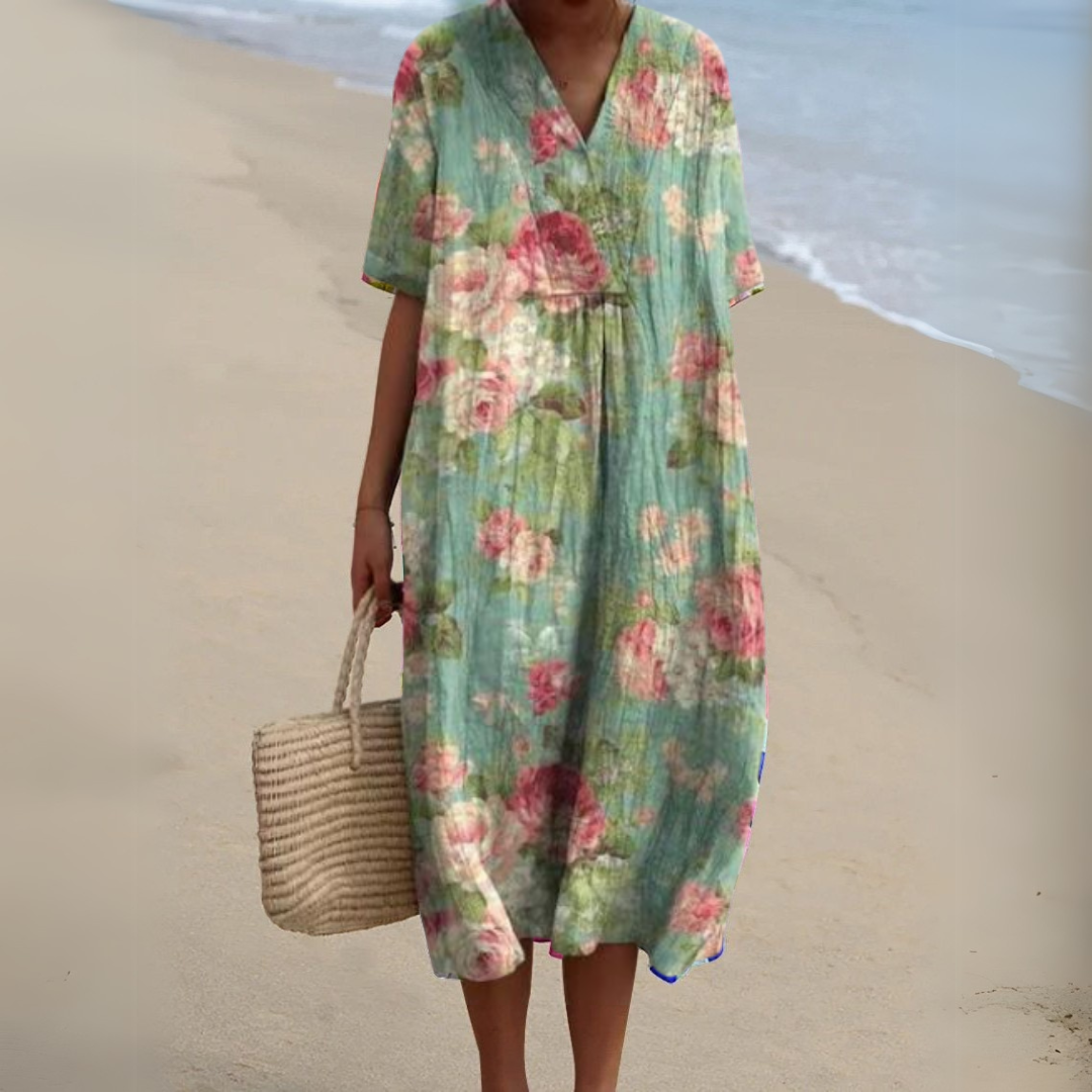 Nicole - Summer Dress with Flower Motif