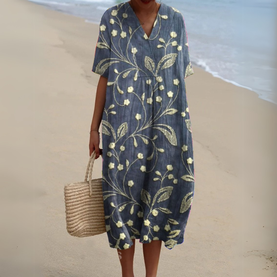 Nicole - Summer Dress with Flower Motif