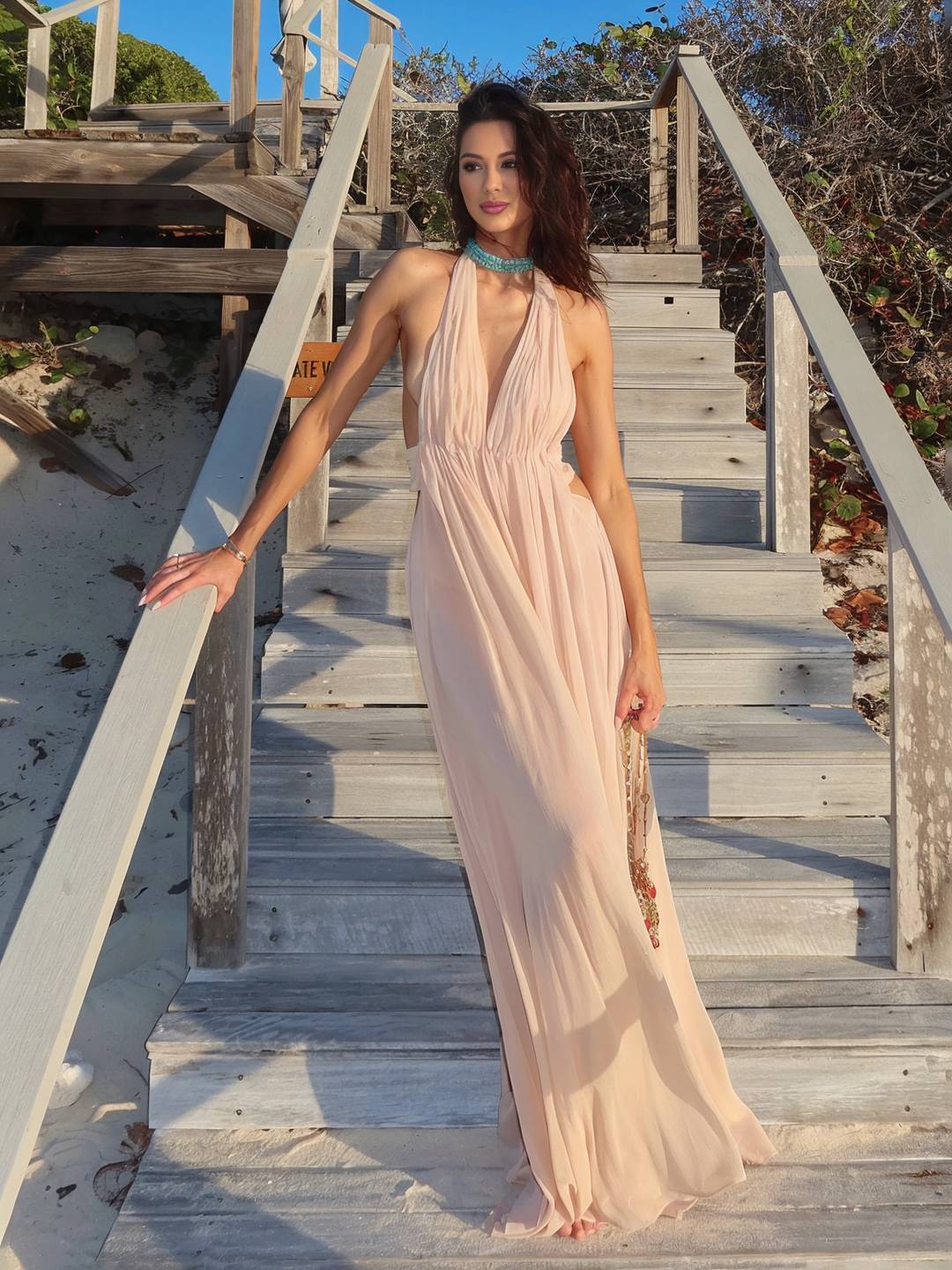 ROSABELLA Backless Cut-Out Maxi Dress