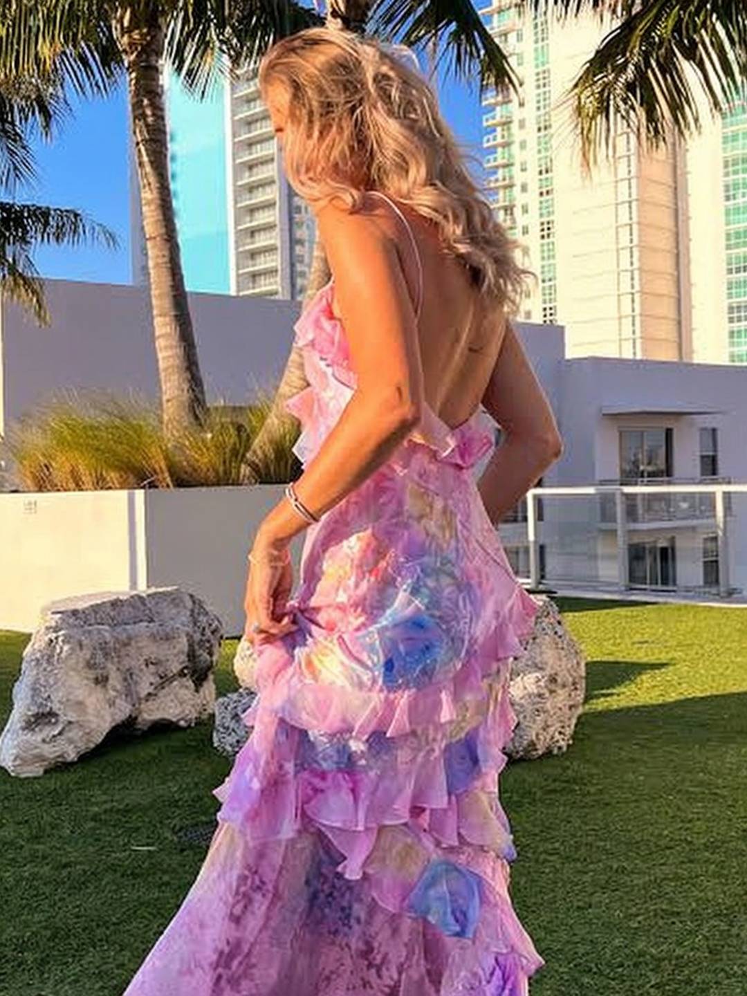 FIORELLA Floral Ruffle Maxi Dress