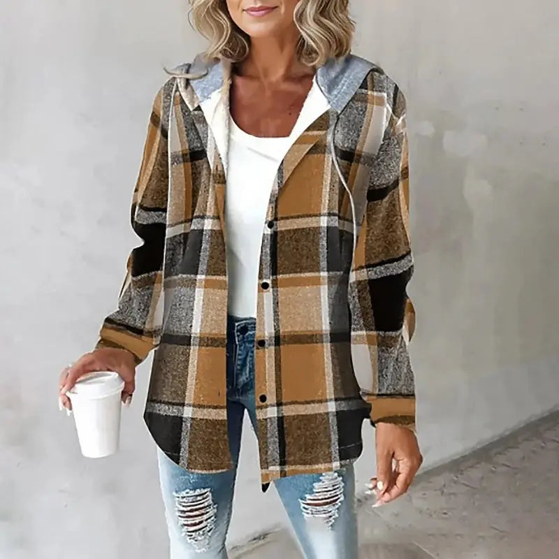 Emma | Checked Hooded Shacket