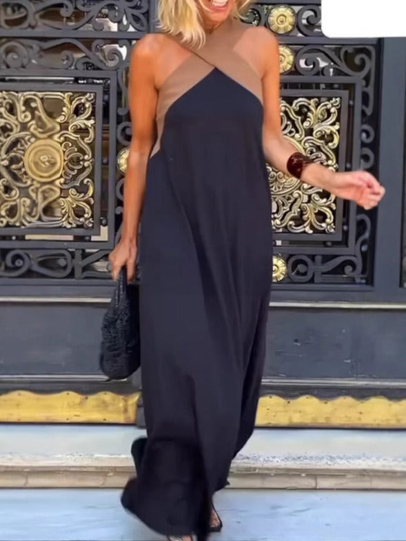 Sienna | Elegant Open-Back Dress with Stylish Crossover Neckline