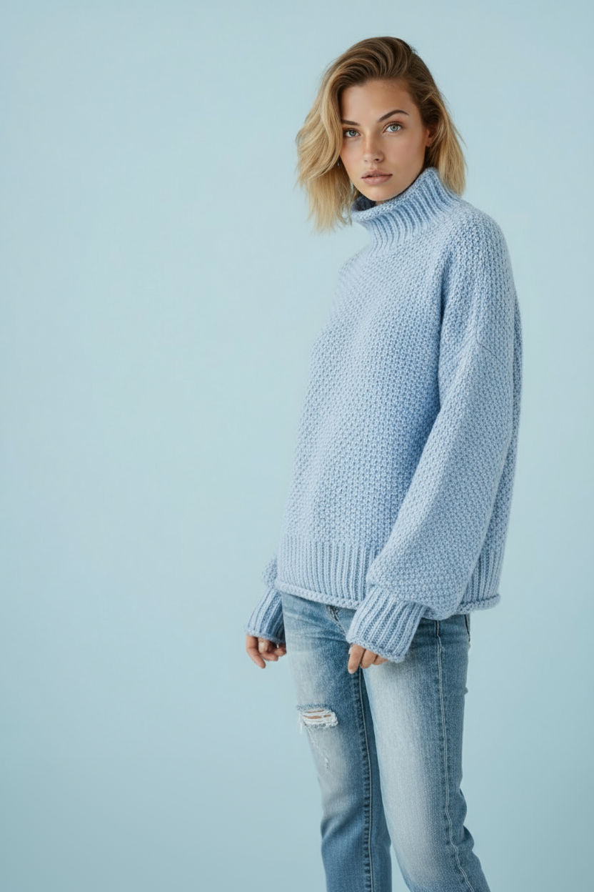 Evy | Knitted with a Turtleneck and Long Sleeves