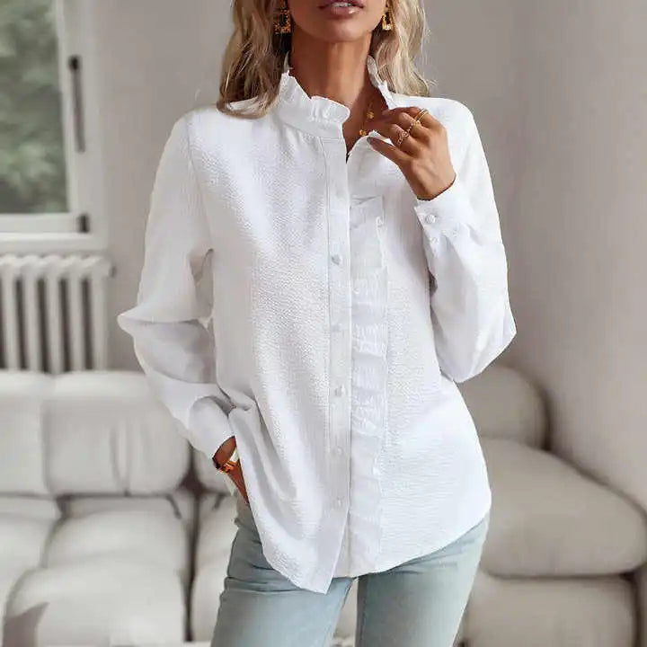 Audrey | Elegant Classic Ruffle Shirt