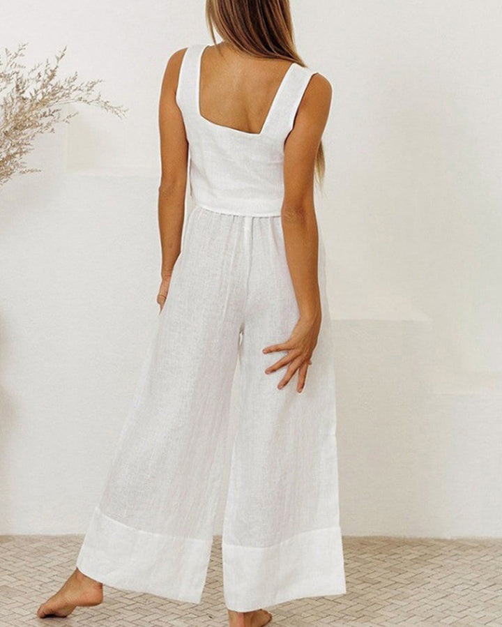 Milena - Minimalist Top and Wide Trousers Set