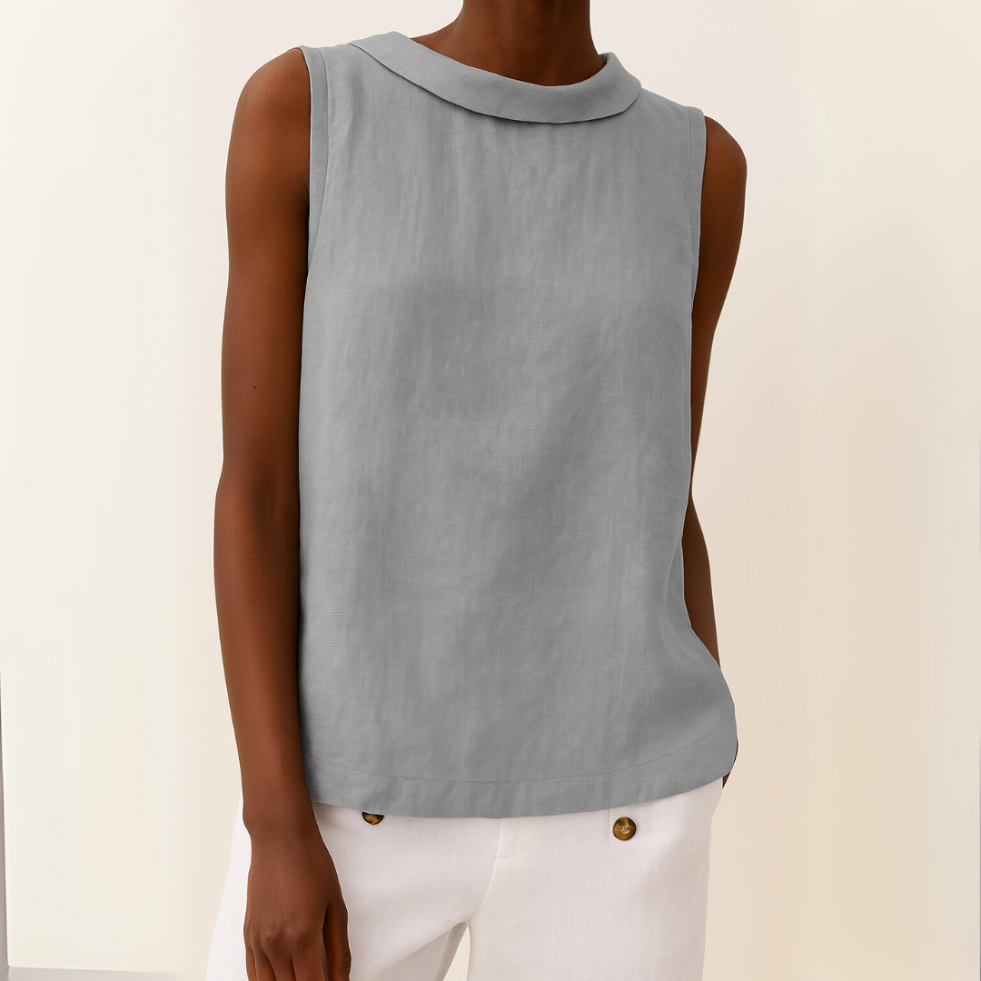 Maria™ | Sleeveless Roll Collar Top