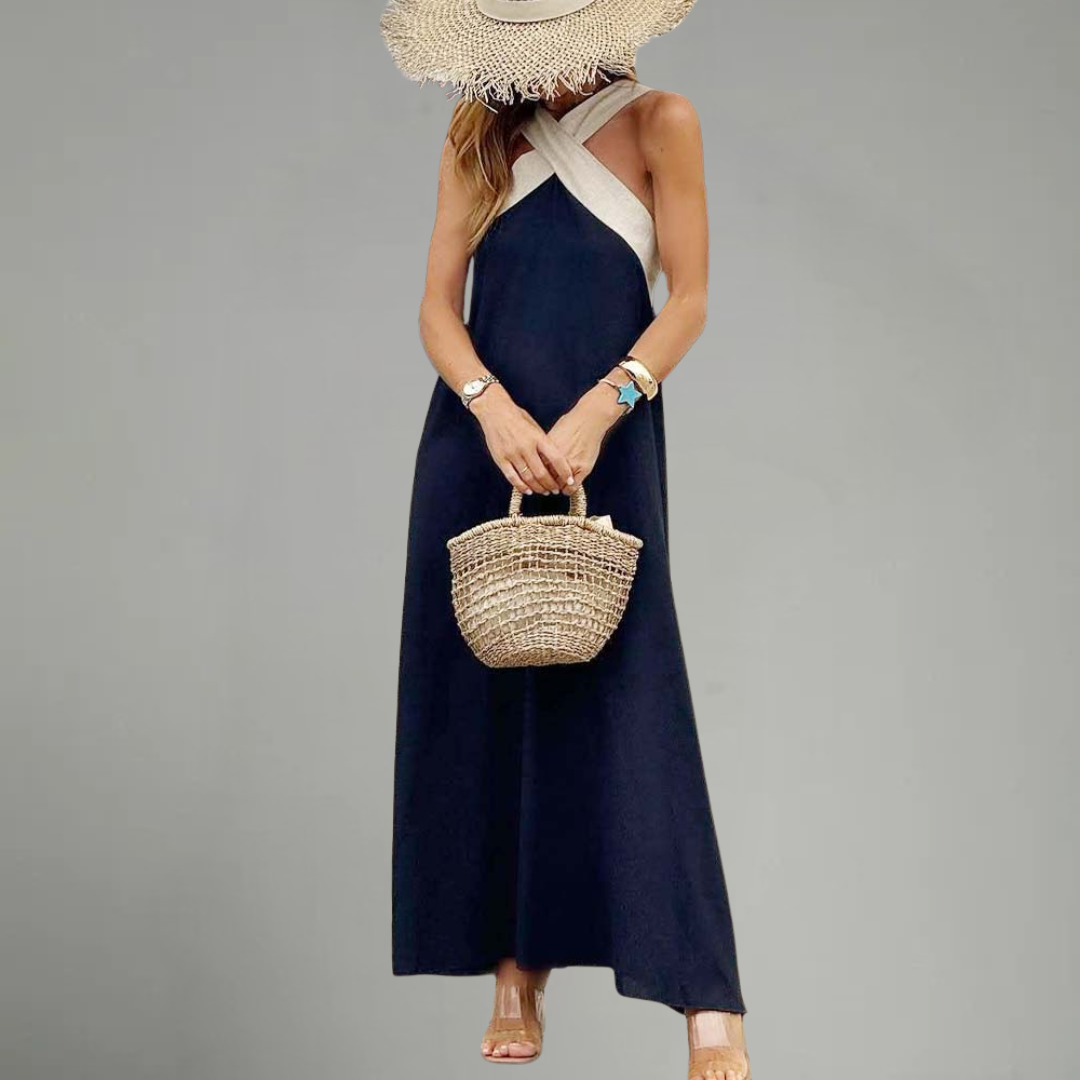 Sienna | Elegant Open-Back Dress with Stylish Crossover Neckline