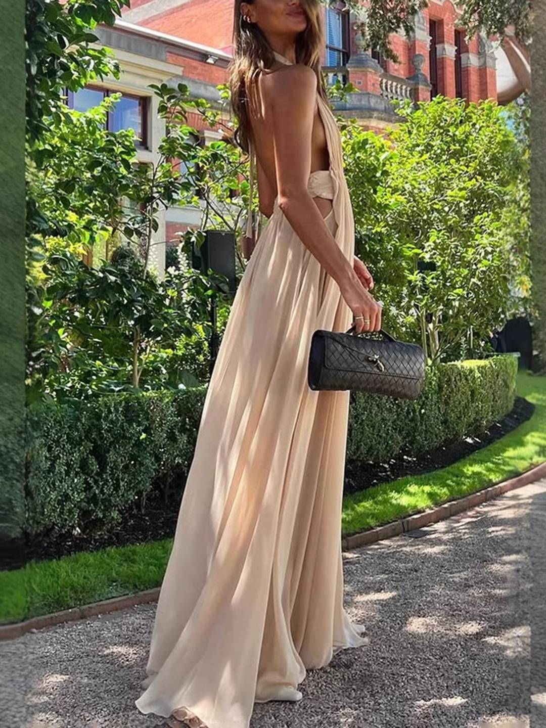 ROSABELLA Backless Cut-Out Maxi Dress