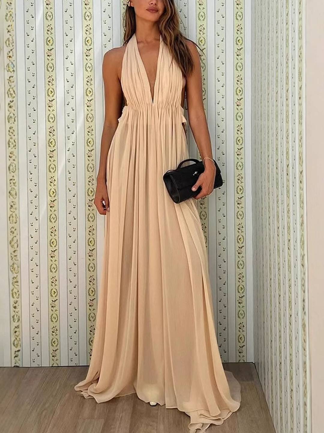 ROSABELLA Backless Cut-Out Maxi Dress