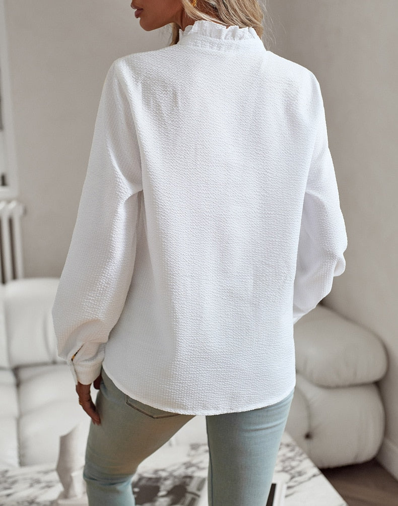 Audrey | Elegant Classic Ruffle Shirt