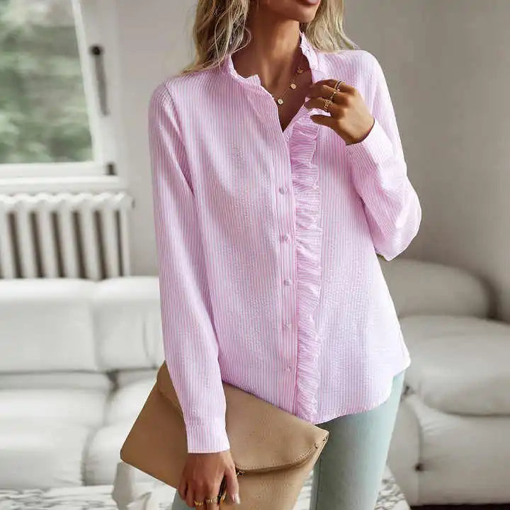 Audrey | Elegant Classic Ruffle Shirt